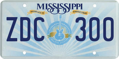 MS license plate ZDC300
