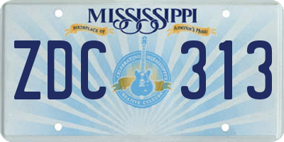 MS license plate ZDC313