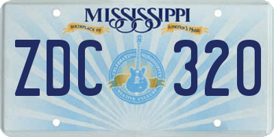 MS license plate ZDC320