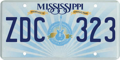 MS license plate ZDC323
