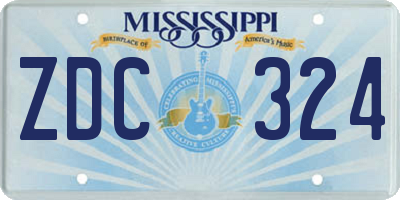 MS license plate ZDC324