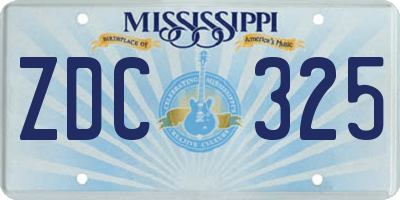 MS license plate ZDC325