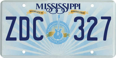 MS license plate ZDC327