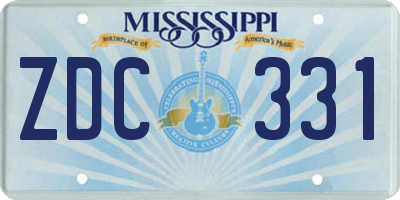 MS license plate ZDC331