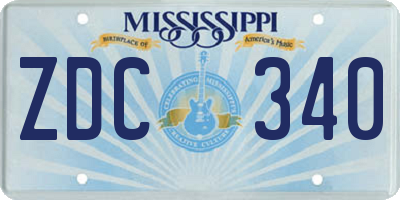 MS license plate ZDC340