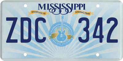 MS license plate ZDC342