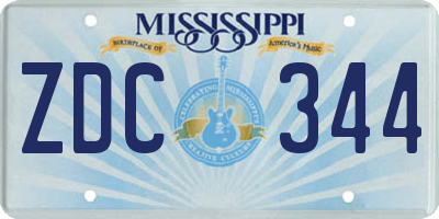 MS license plate ZDC344