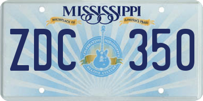 MS license plate ZDC350