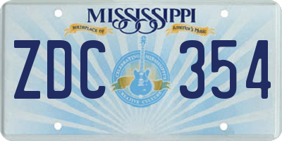 MS license plate ZDC354