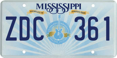 MS license plate ZDC361