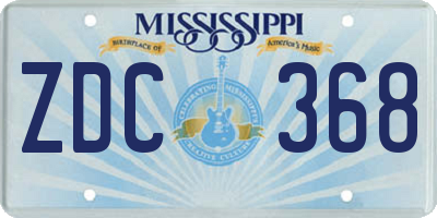 MS license plate ZDC368