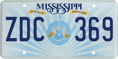 MS license plate ZDC369