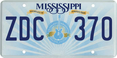 MS license plate ZDC370