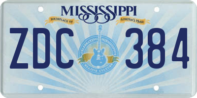 MS license plate ZDC384