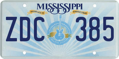 MS license plate ZDC385