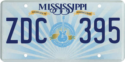 MS license plate ZDC395