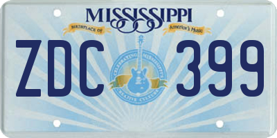 MS license plate ZDC399