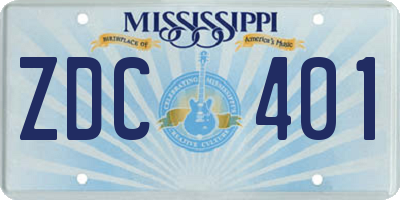 MS license plate ZDC401