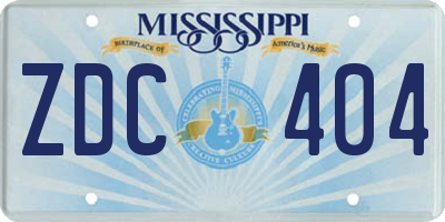 MS license plate ZDC404