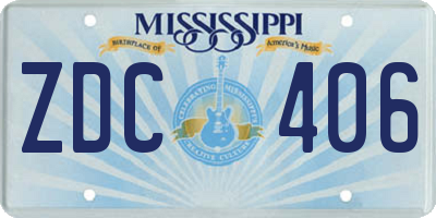 MS license plate ZDC406