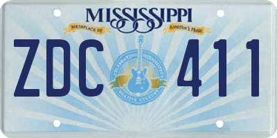 MS license plate ZDC411