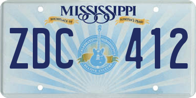 MS license plate ZDC412