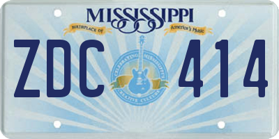 MS license plate ZDC414