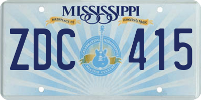 MS license plate ZDC415