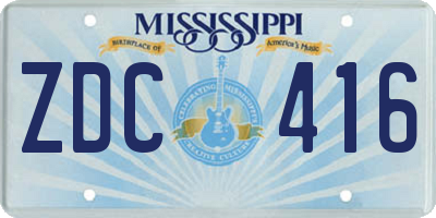 MS license plate ZDC416