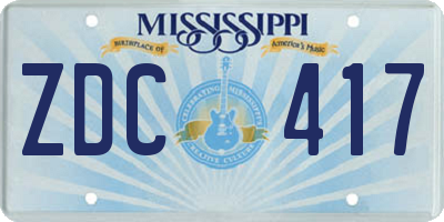 MS license plate ZDC417