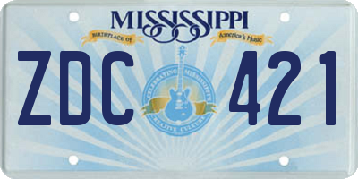 MS license plate ZDC421