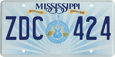 MS license plate ZDC424