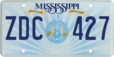 MS license plate ZDC427