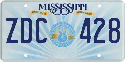 MS license plate ZDC428