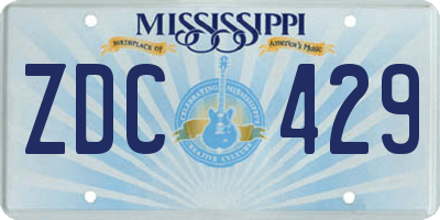 MS license plate ZDC429