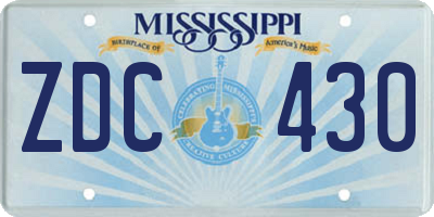 MS license plate ZDC430