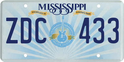 MS license plate ZDC433