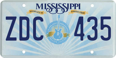 MS license plate ZDC435