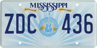 MS license plate ZDC436