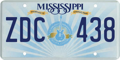 MS license plate ZDC438