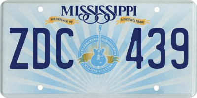 MS license plate ZDC439
