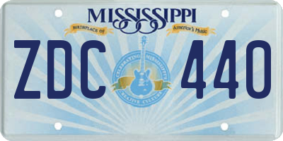MS license plate ZDC440