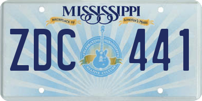 MS license plate ZDC441