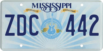 MS license plate ZDC442