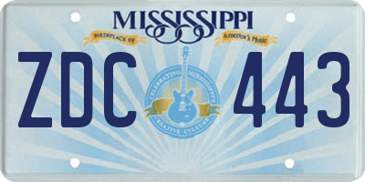 MS license plate ZDC443