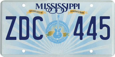 MS license plate ZDC445