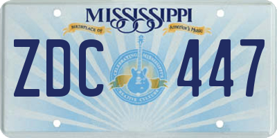 MS license plate ZDC447