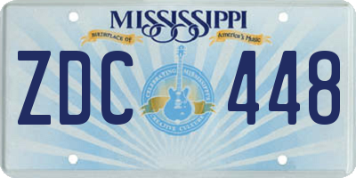 MS license plate ZDC448