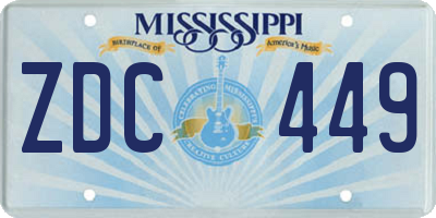 MS license plate ZDC449