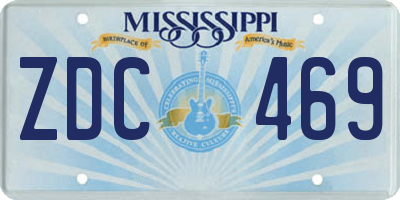 MS license plate ZDC469